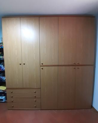 Armadio camera da letto legno chiaro 10 ante