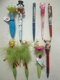 Lotto di 9 penne biro usate. Strane o particolari.