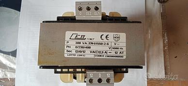 Trasformatore 300 VA, Pri.0-230-400V, Sec.12-0-12V