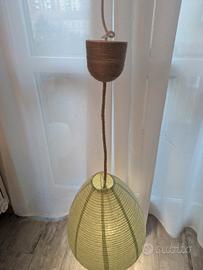 lampadario a sospensione in carta verde