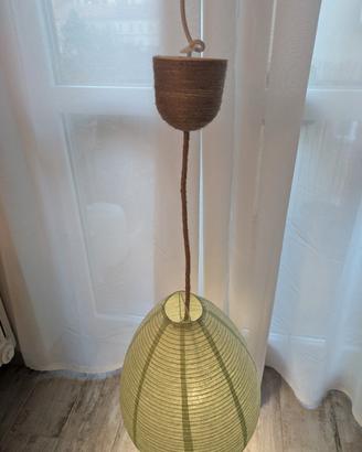 lampadario a sospensione in carta verde