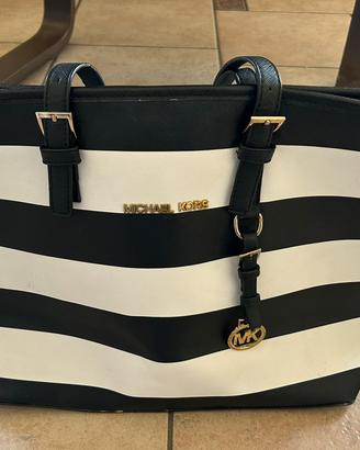 Borsa Vintage a righe Bianche Nere.
