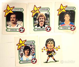 5 figurine Panini Espana 82 calciatori