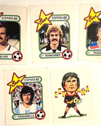 5 figurine Panini Espana 82 calciatori