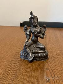 Statua Tara Buddha Tibet argentone