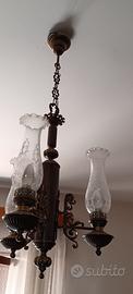Lampadario in ottone a 3 luci