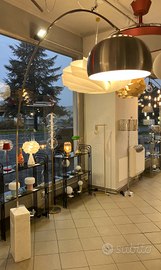 Lampada terra arco telescopica con marmo/cupola