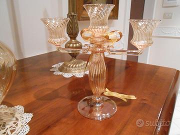 Portacandela vetro soffiato