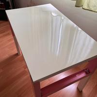 Scrivania, bianco/rosa, 96x58 cm