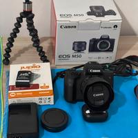 Fotocamera CANON M50, 4K - 24,1  Mp, NUOVA + EF-15