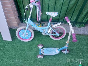 bicicletta per bambina +monopattino 