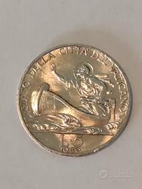 Moneta 5 Lire 1930 Città del Vaticano Pio XI