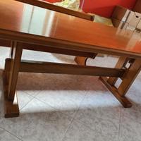 Tavolo allungabile e giropanca castagno massello