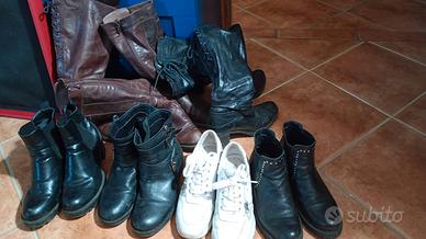 2 stivali, 2 stivaletti, scarpe ginnastica 