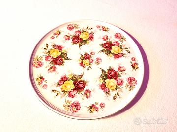 Piatto da portata in ceramica con fiori vintage