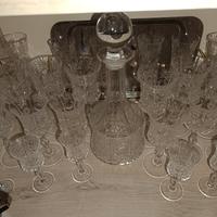 bicchieri più bottiglia in cristallo Rcr impero