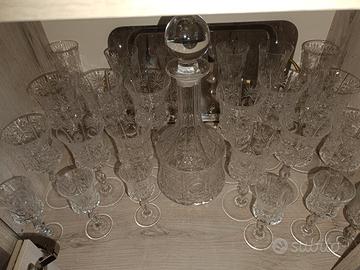 bicchieri più bottiglia in cristallo Rcr impero