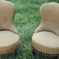 Coppia di poltroncine da camera vintage
