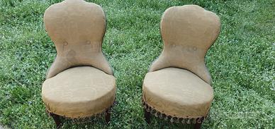 Coppia di poltroncine da camera vintage