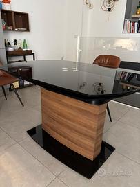 Tavolo LUXA allungabile 13-190x90 in vetro nero