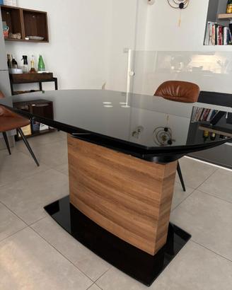 Tavolo LUXA allungabile 13-190x90 in vetro nero
