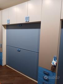 armadio con tre letti a scomparsa 