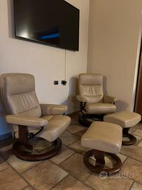 Coppia di poltrone in pelle Stressless