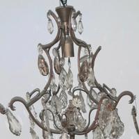 lampadario vintage cristallo e metallo