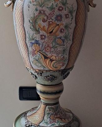 Anfora d'Arredo con Colonna in Ceramica Artistica