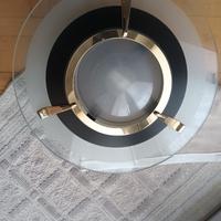 Plafoniera in vetro e metallo dorato
