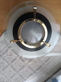 Plafoniera in vetro e metallo dorato