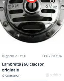 lambretta J50 clacson originale 6v