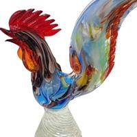 Vetro Murano vintage  Statuetta gallo colorato