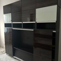 Mobile tv ante scorrevoli  nero wengé marrone