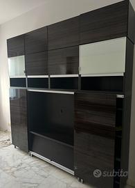 Mobile tv ante scorrevoli  nero wengé marrone