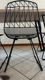 Set di 6 sedie da pranzo in acciaio nero – Sklum