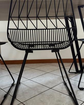 Set di 6 sedie da pranzo in acciaio nero – Sklum