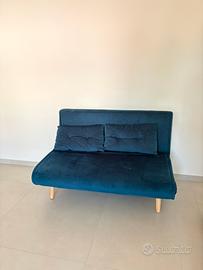 Divano letto blu petrolio usato pochissimo