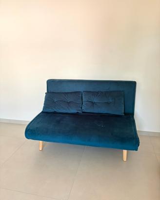 Divano letto blu petrolio usato pochissimo