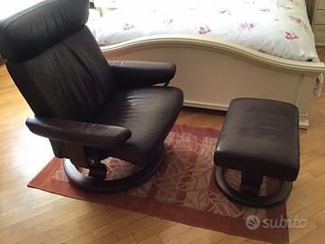 Poltrona vera pelle vintage