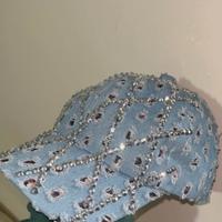 Cappello a jeans brillantinato
