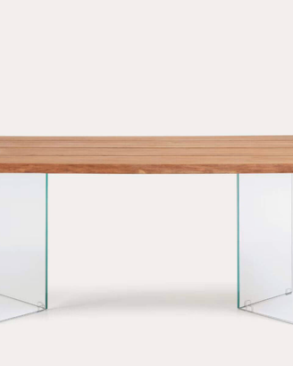Tavolo Lotty in legno di rovere e vetro Kave Home