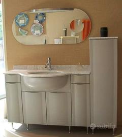 Nuovo Arredo bagno cm 155 colore grigio +specchio