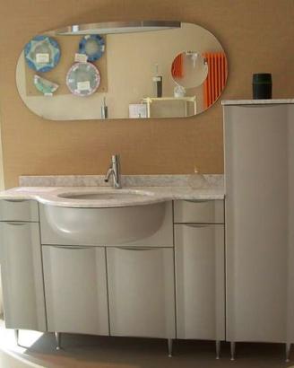 Nuovo Arredo bagno cm 155 colore grigio +specchio
