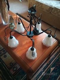 Lampadario in ferro con 5 luci