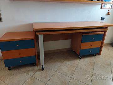 Scrivania + comodini + letto singolo cameretta