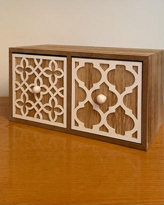 Cassettiera mini organizer in legno