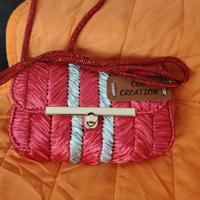 borsa fucsia e argento fatta a mano 