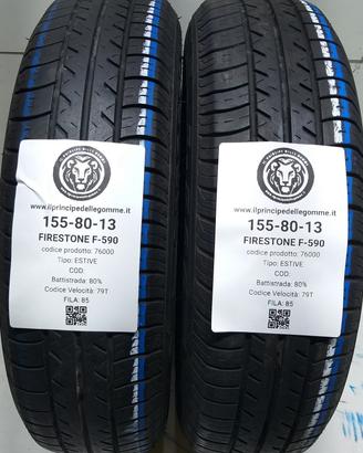 2 GOMME 155 80 13 FIRESTONE A76000