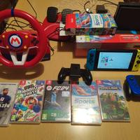 Nintendo Switch v2 con giochi e volante